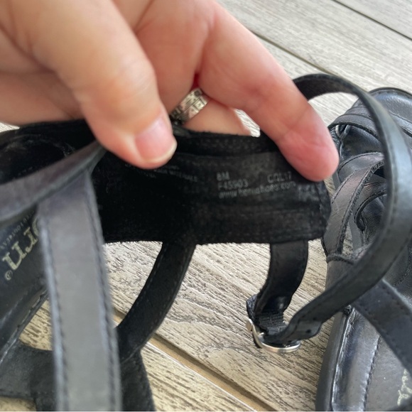 Born Giverny Black Leather Strappy Sandals Womens Size 8 - Picture 4 of 6